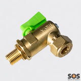 Angled isolation valve - 10mm compression inlet x 1/4” BSP MP outlet specific oil solutions 2