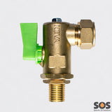 Angled isolation valve - 10mm compression inlet x 1/4” BSP MP outlet specific oil solutions