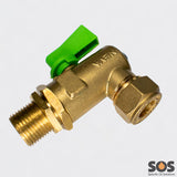 Angled  isolation valve - 10mm compression inlet x 3/8” BSP MP outlet specific oil solutions 2